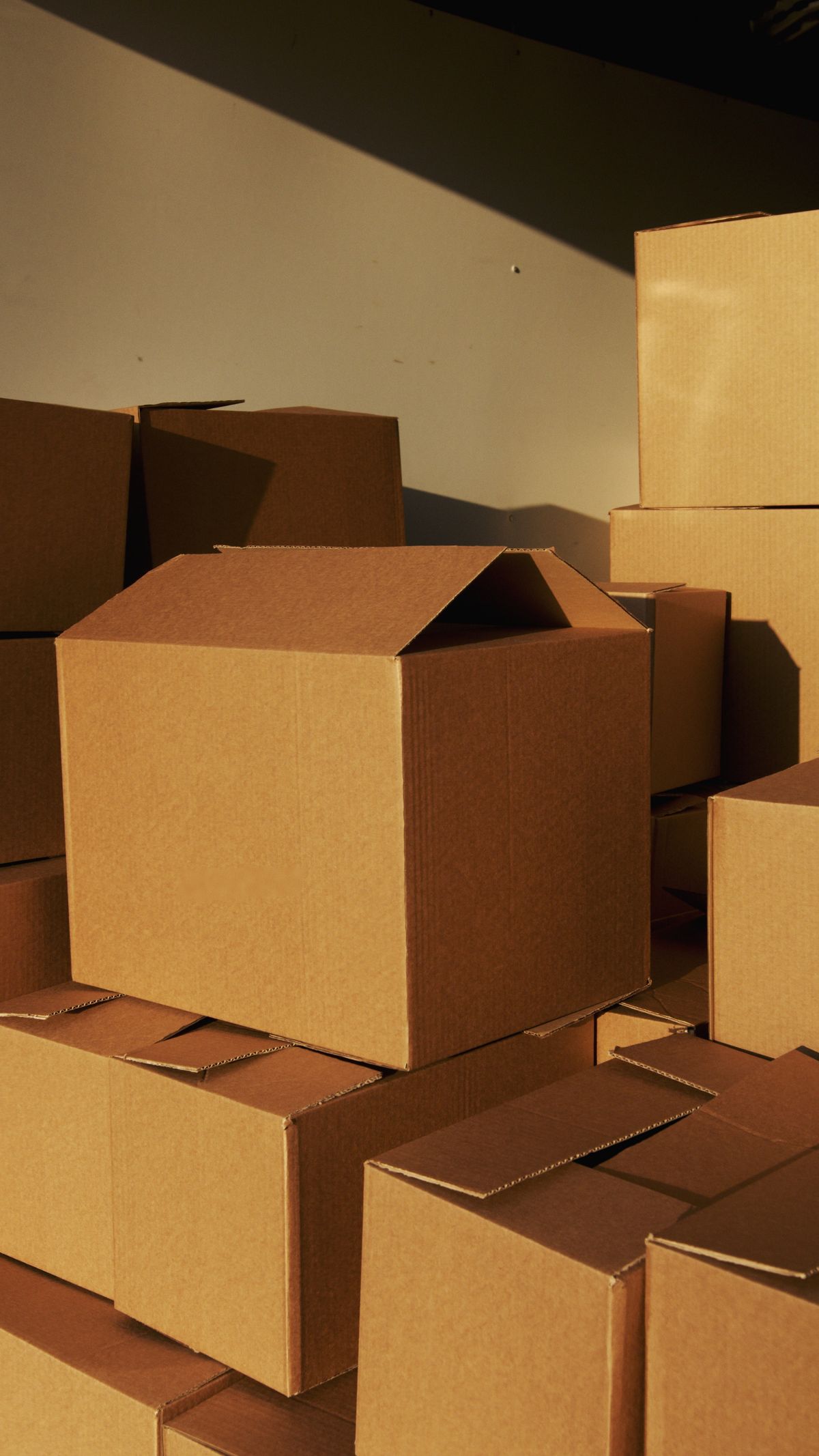 Stacked packages ready to be combined and shipped